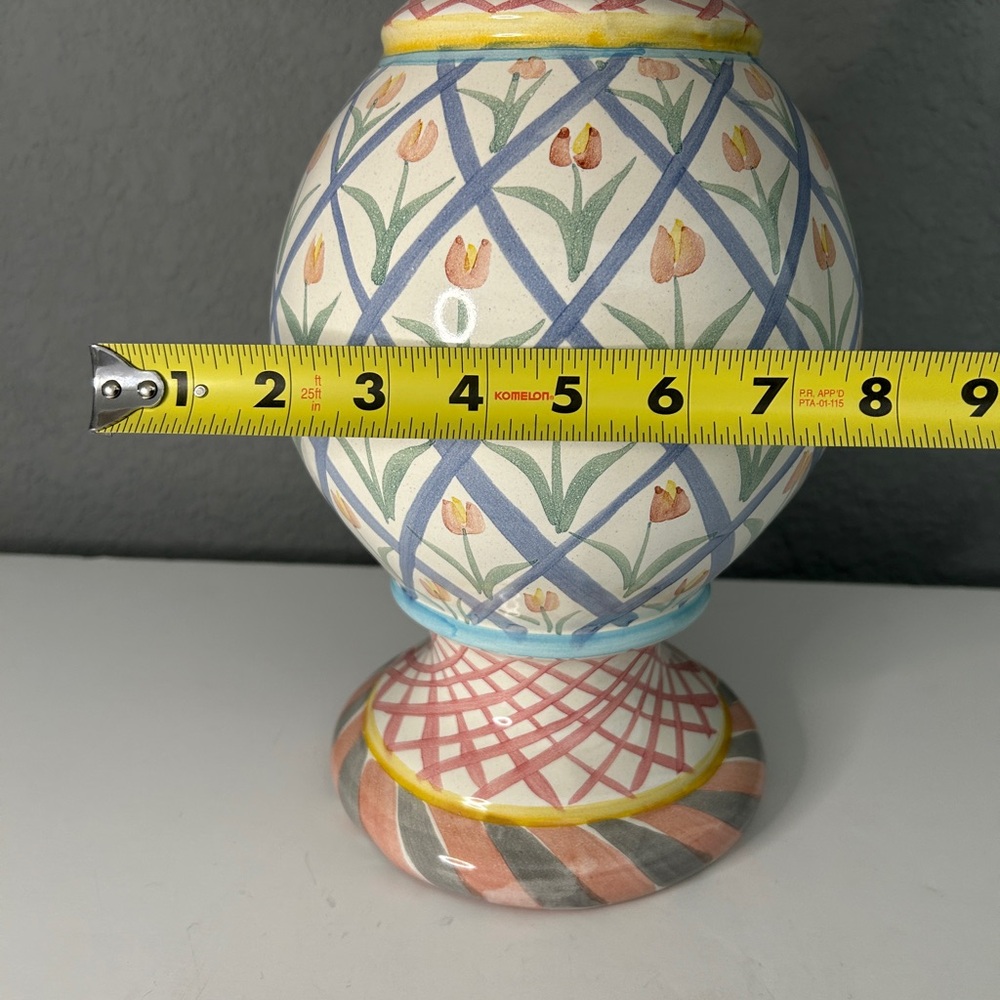 Vintage Bearded Iris Mackenzie Childs Table Lamp Cottagecore 1994 Whimsical - Picture 9 of 11